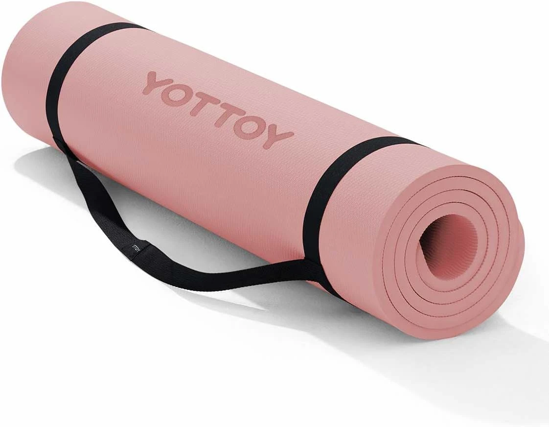 Yottoy non-slip yoga mat with carrying strap